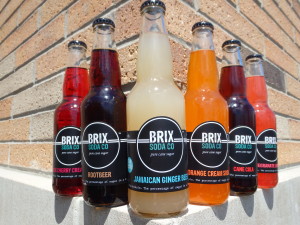 Brix Soda bottles hanging out on the corner