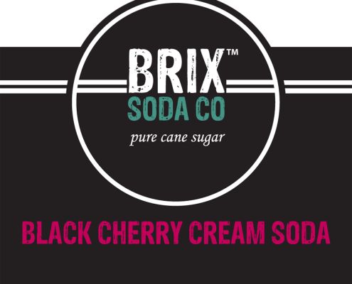Brix Soda Black Cherry Cream Soda bottle label