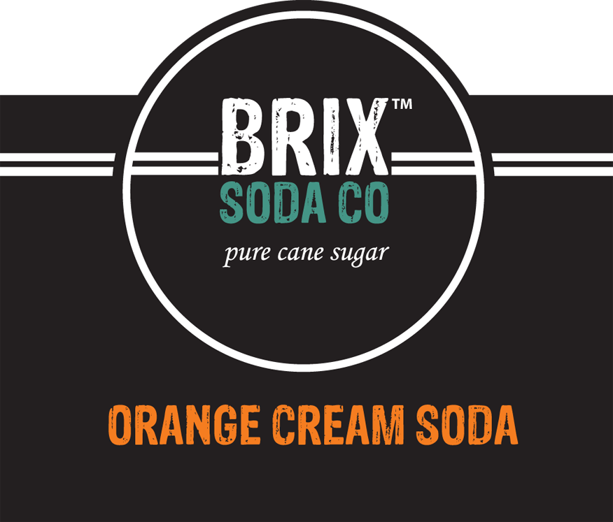 Brix Soda Orange Cream Soda bottle label