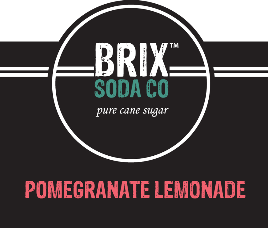 Brix Soda Pomegranate Lemonade bottle label
