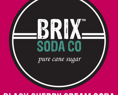 Brix Soda Black Cherry Cream Soda Fountain Syrup Label
