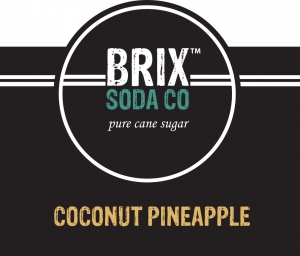 Brix Soda Coconut Pineapple bottle label