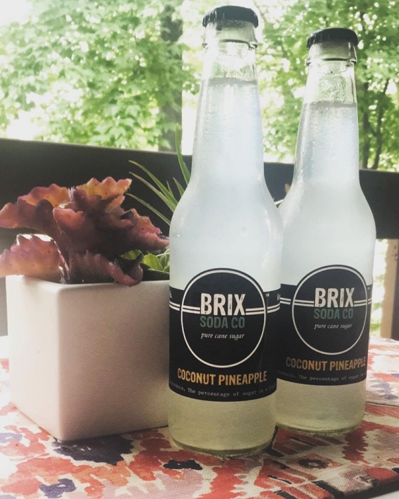 2 Brix Soda Coconut Pineapple on the deck